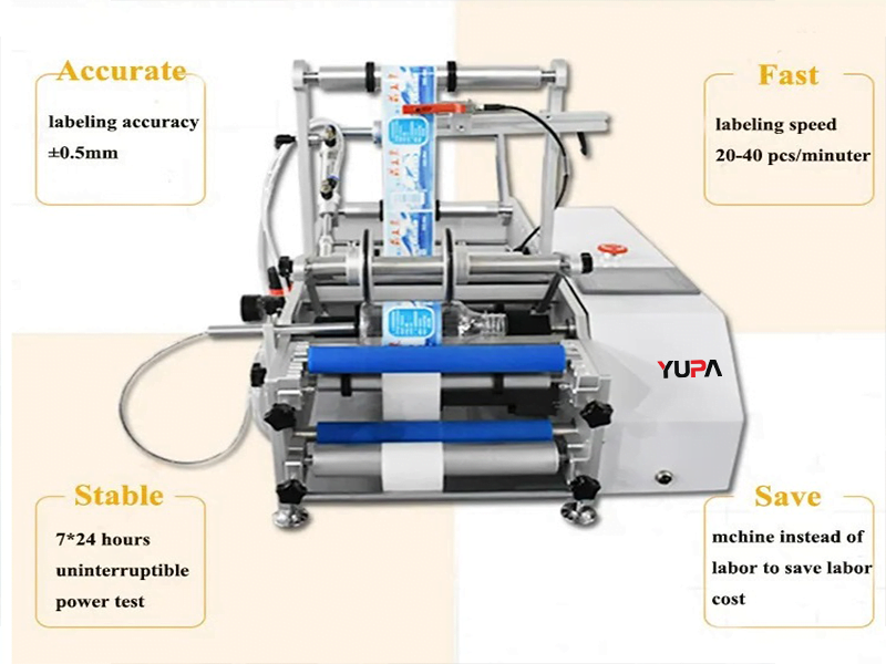 Máy dán tem nhãn chai tròn bán tự động